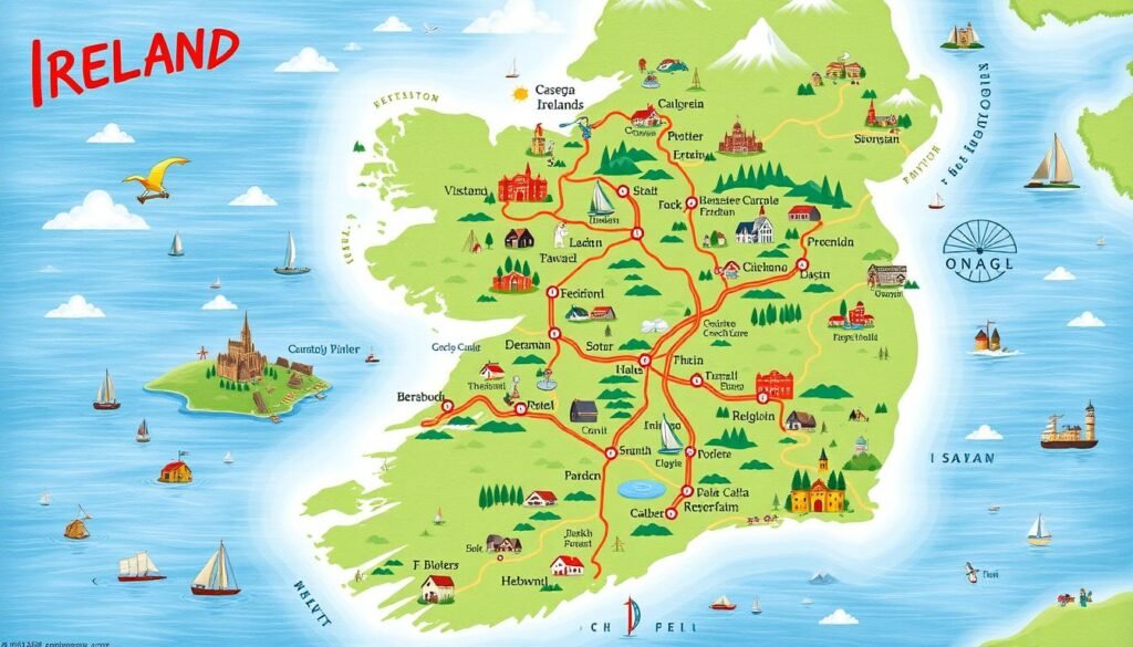 Ireland travel route