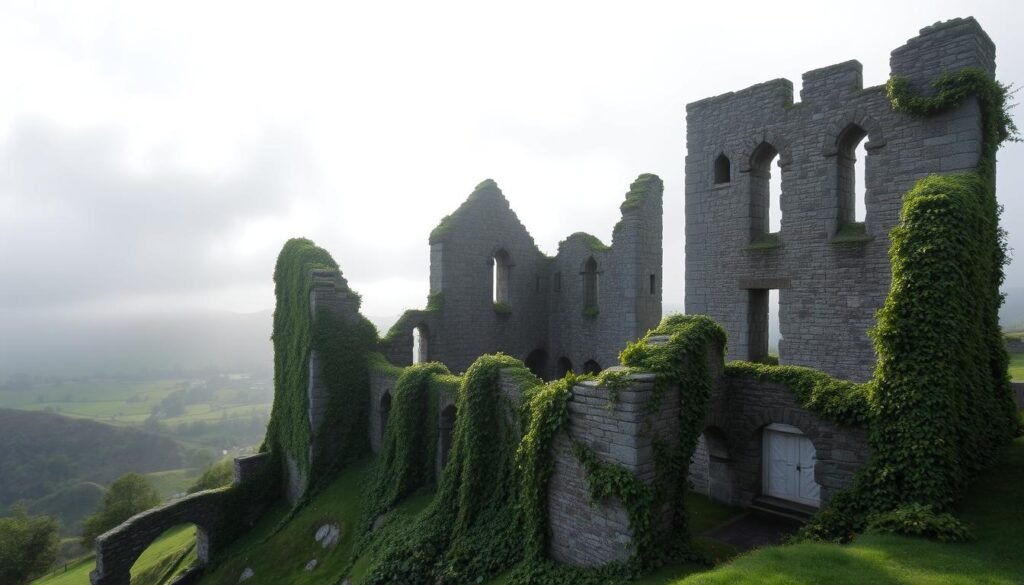 exploring irish castle ruins